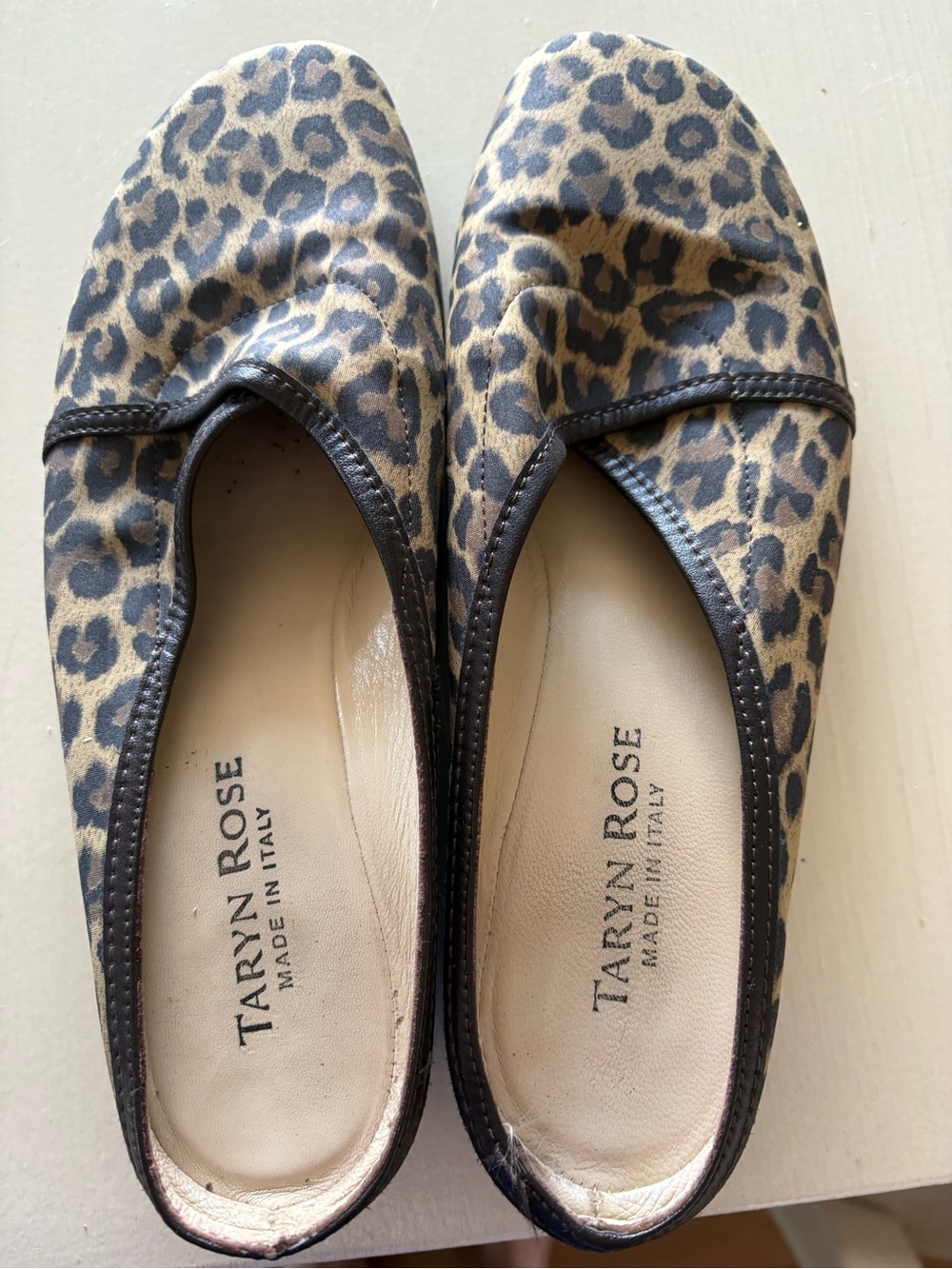 Taryn Rose Leopard-Print Ballet Flats in Brown and Black
